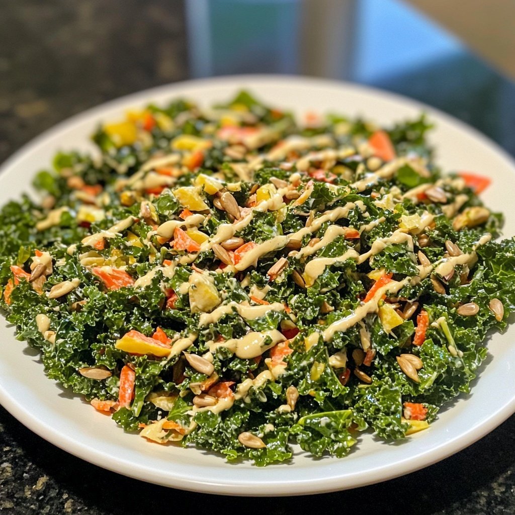 Chopped Kale Power Salad mit Zitronen-Tahini-Dressing