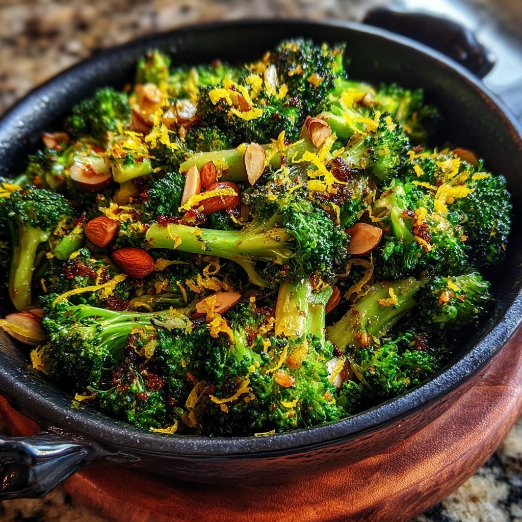 Brokkoli Mandel Pfanne Mit Zitronenzeste