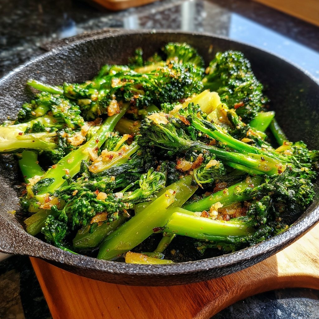 Brokkoli Pfanne Mit Knoblauch