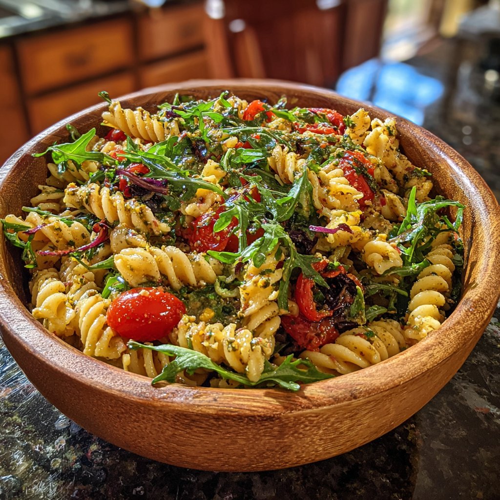 Mediterraner Nudelsalat Mit Rucola