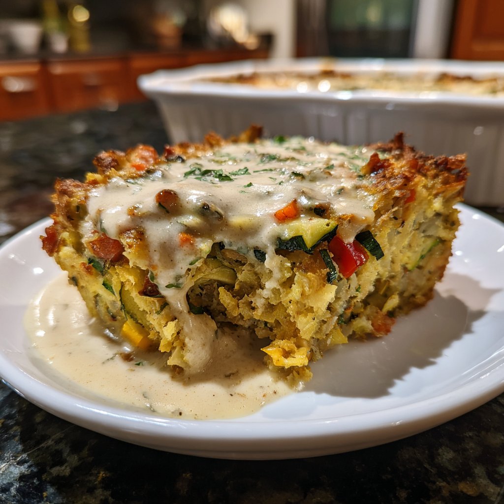 Gemüseauflauf mit Sahnesauce