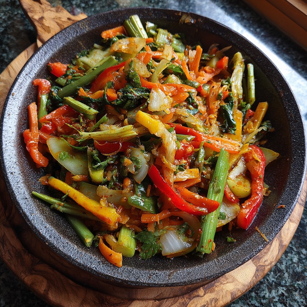Gemüsepfanne mit Sojasauce