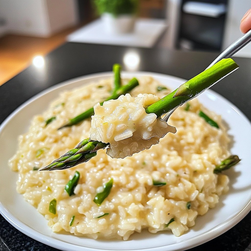 Risotto mit grünem Spargel
