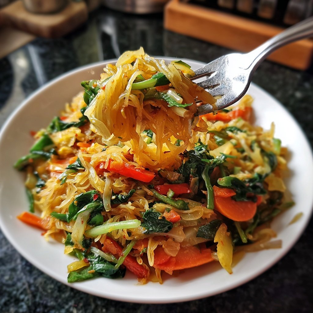 Gemüsepfanne mit Reisnudeln