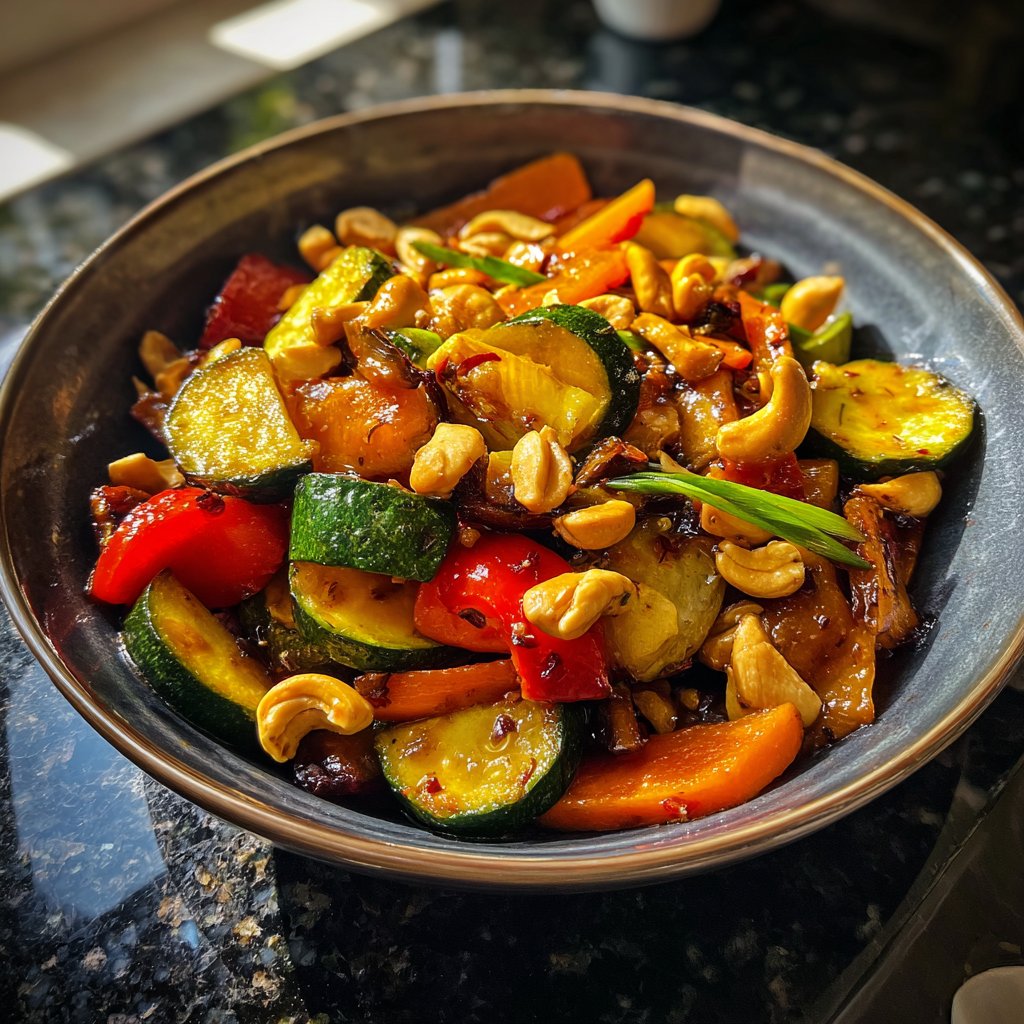 Asiatische Gemüsepfanne mit Erdnuss